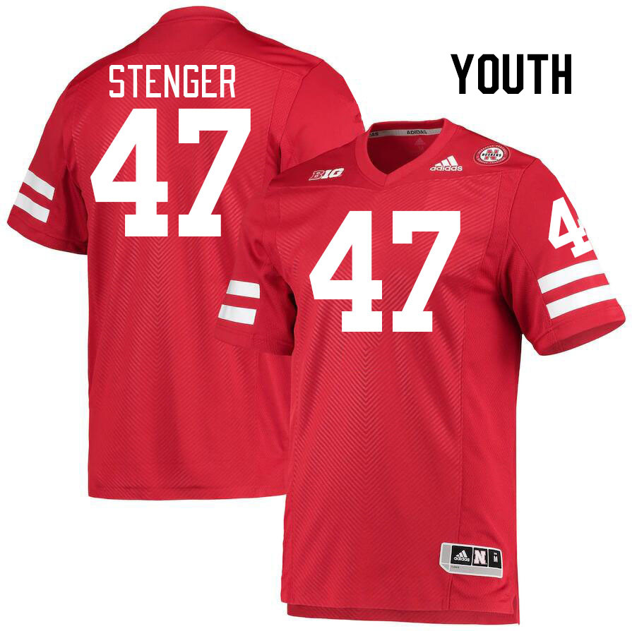 Youth #47 Gage Stenger Nebraska Cornhuskers College Football Jerseys Stitched Sale-Red - Click Image to Close